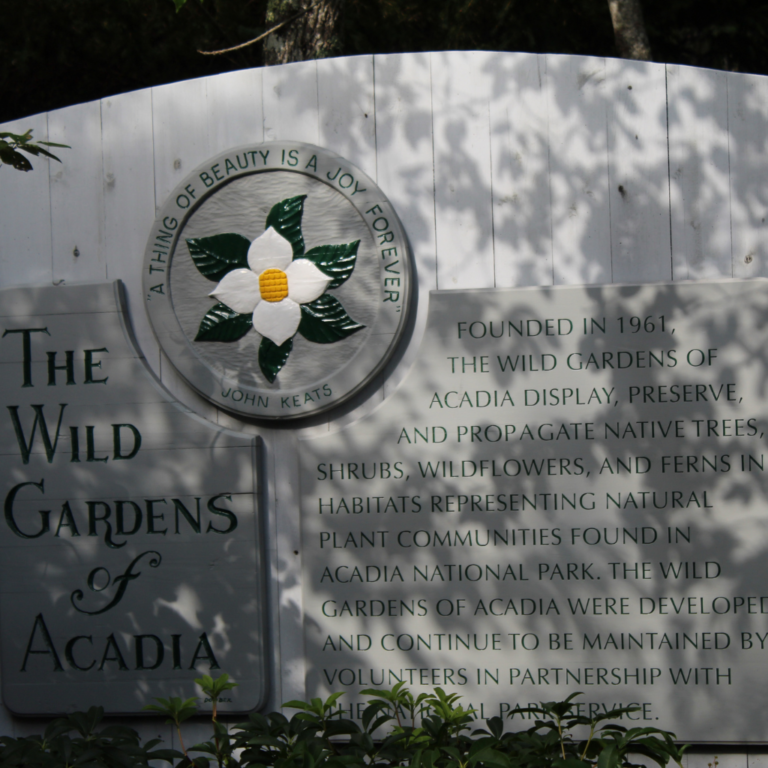 Wild Gardens Of Acadia Entrance Sign