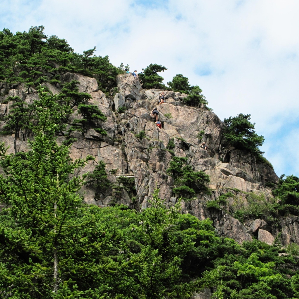 Showing the cliff of The Beehive Trail 