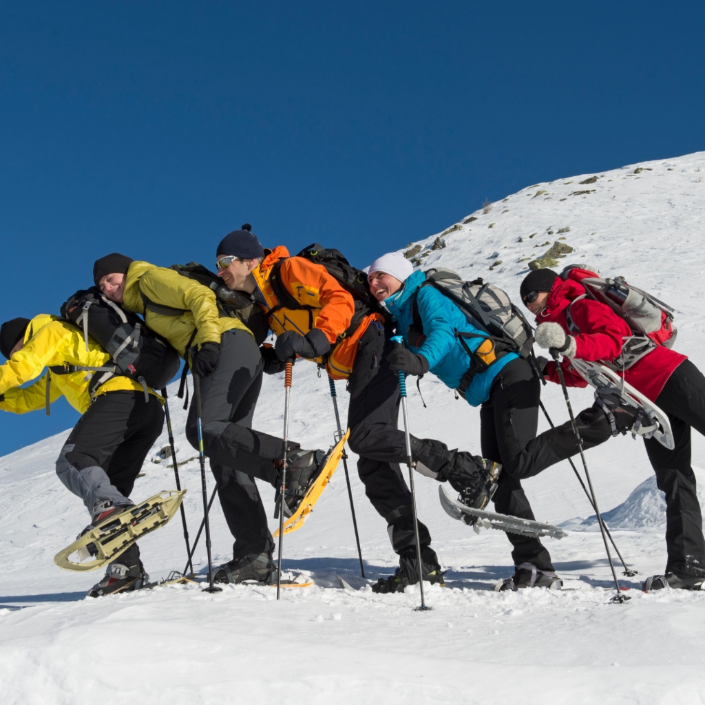 Having Fun Snowshoeing